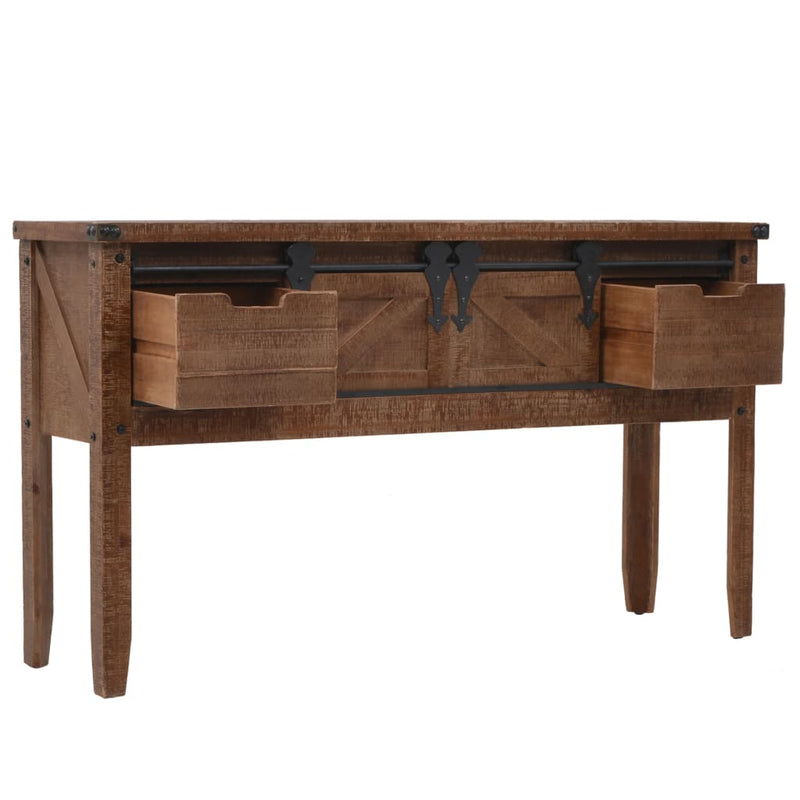 Console Table Solid Fir Wood 131x35.5x75 cm Brown Payday Deals