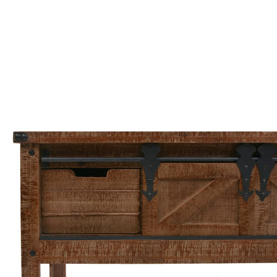Console Table Solid Fir Wood 131x35.5x75 cm Brown Payday Deals