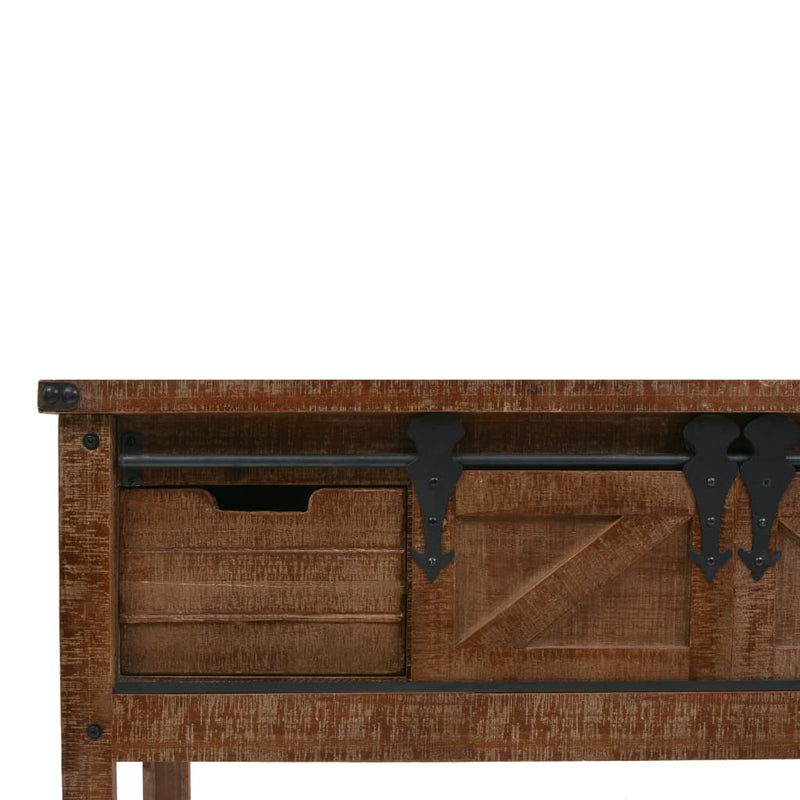 Console Table Solid Fir Wood 131x35.5x75 cm Brown Payday Deals