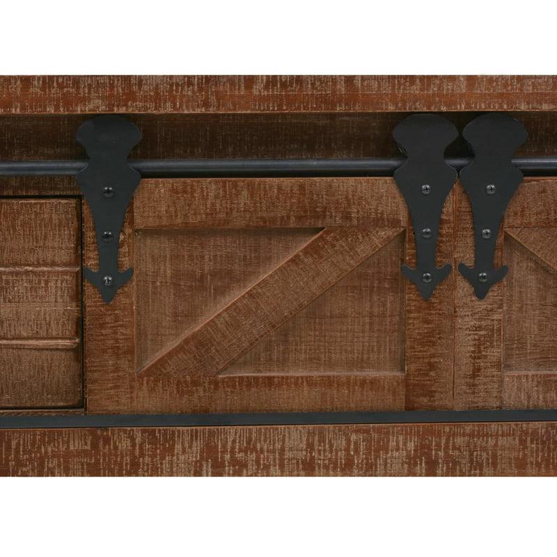 Console Table Solid Fir Wood 131x35.5x75 cm Brown Payday Deals