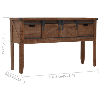 Console Table Solid Fir Wood 131x35.5x75 cm Brown Payday Deals