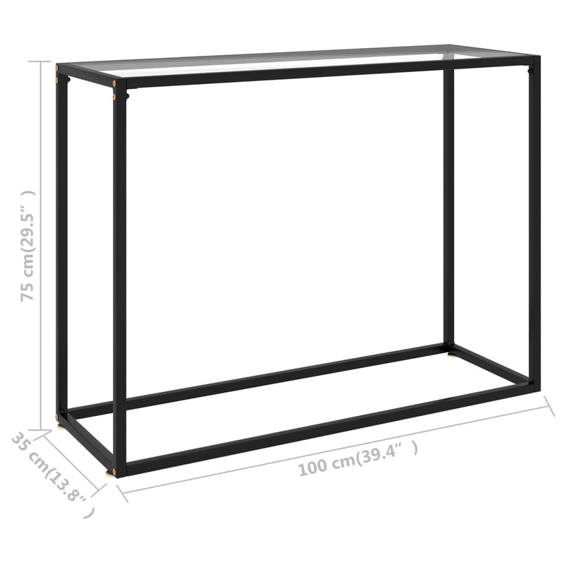 Console Table Transparent 100x35x75 cm Tempered Glass Payday Deals
