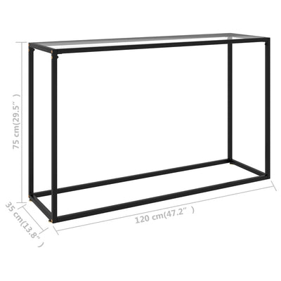 Console Table Transparent 120x35x75 cm Tempered Glass Payday Deals