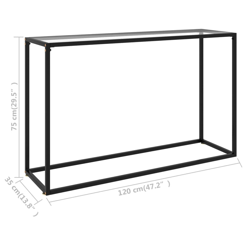 Console Table Transparent 120x35x75 cm Tempered Glass Payday Deals