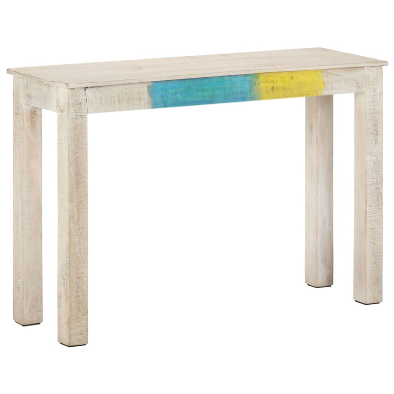 Console Table White 115x35x77 cm Rough Mango Wood Payday Deals