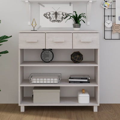 Console Table White 90x35x90 cm Solid Wood Pine