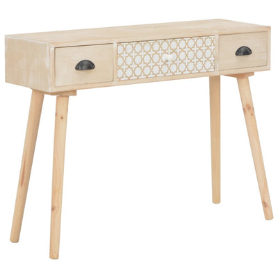 Console Table with 3 Drawers 100x30x73 cm Solid Pinewood Payday Deals