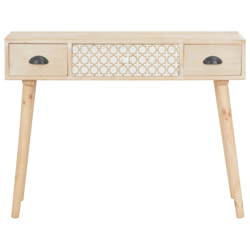Console Table with 3 Drawers 100x30x73 cm Solid Pinewood Payday Deals