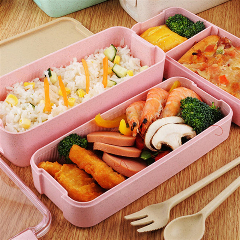 Cookingstuff 3-Layer Bento Box Students Lunch Box Eco-Friendly Leakproof 900ml Food Container Payday Deals