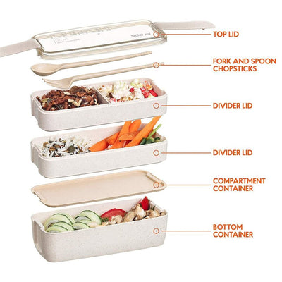 Cookingstuff 3 Layer Bento Box With Cover Lunch Eco Friendly Leakproof Food Container Payday Deals