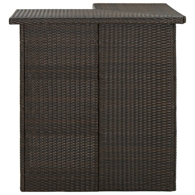 Corner Bar Table Brown 100x50x105 cm Poly Rattan Payday Deals