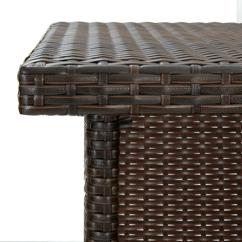 Corner Bar Table Brown 100x50x105 cm Poly Rattan Payday Deals