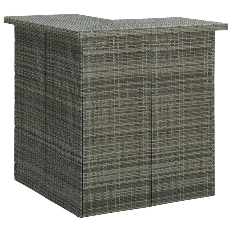 Corner Bar Table Grey 100x50x105 cm Poly Rattan Payday Deals