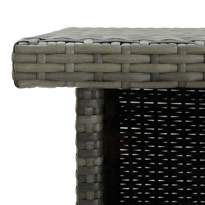 Corner Bar Table Grey 100x50x105 cm Poly Rattan Payday Deals