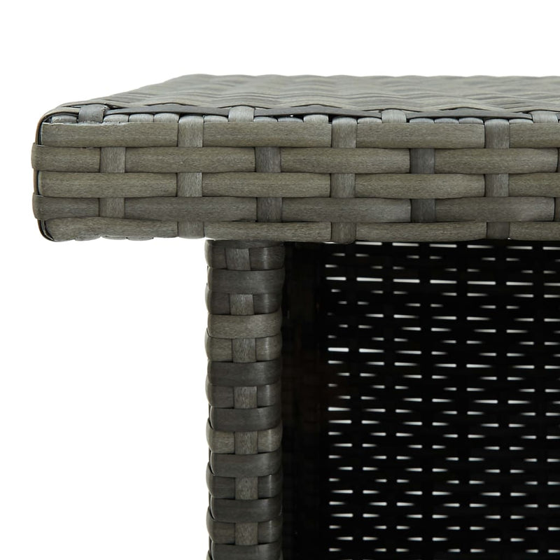 Corner Bar Table Grey 100x50x105 cm Poly Rattan Payday Deals