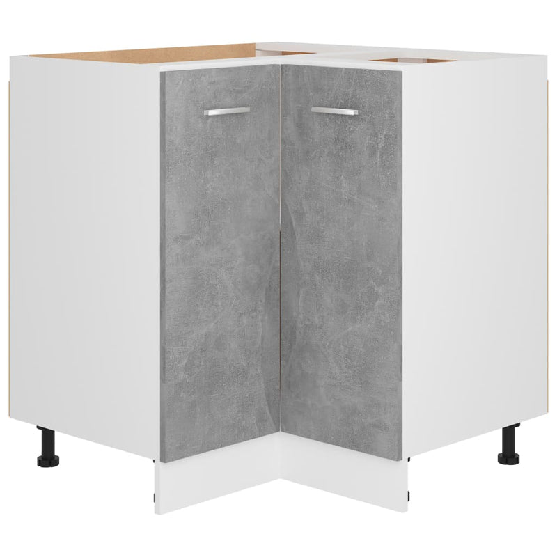 Corner Bottom Cabinet Concrete Grey 75.5x75.5x81.5 cm Engineered Wood Payday Deals