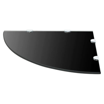 Corner Shelf with Chrome Supports Glass Black 45x45 cm Payday Deals