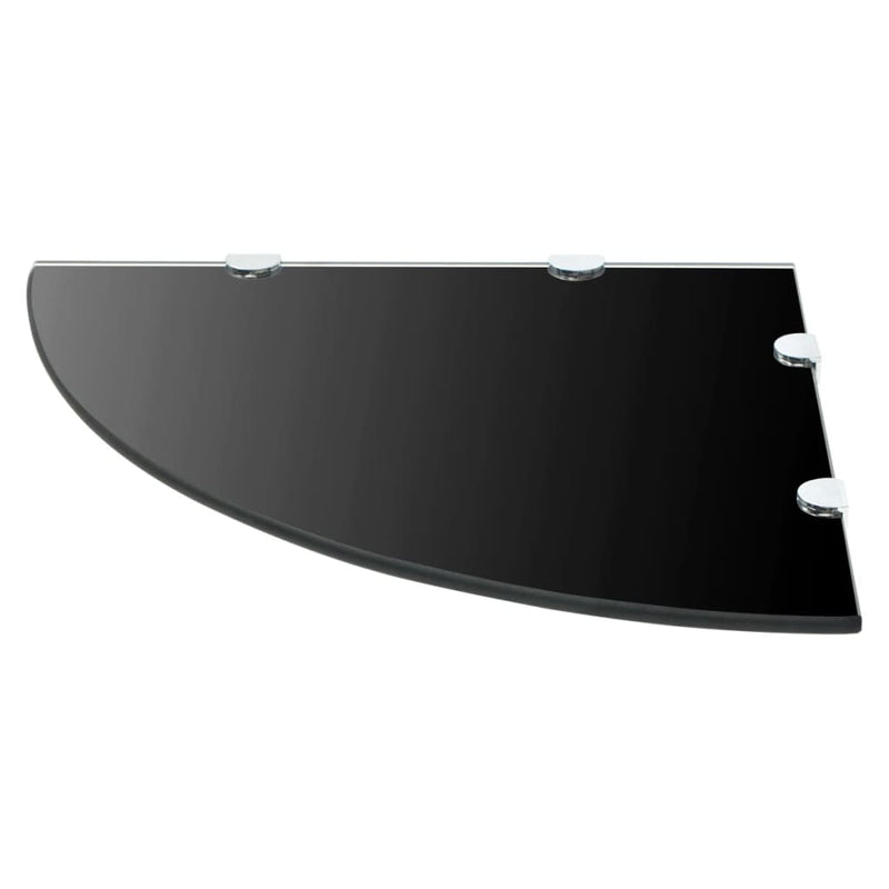 Corner Shelf with Chrome Supports Glass Black 45x45 cm Payday Deals