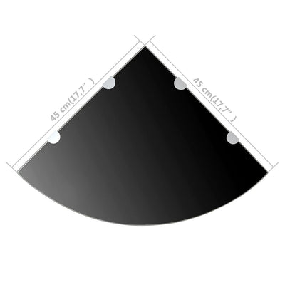 Corner Shelf with Chrome Supports Glass Black 45x45 cm Payday Deals