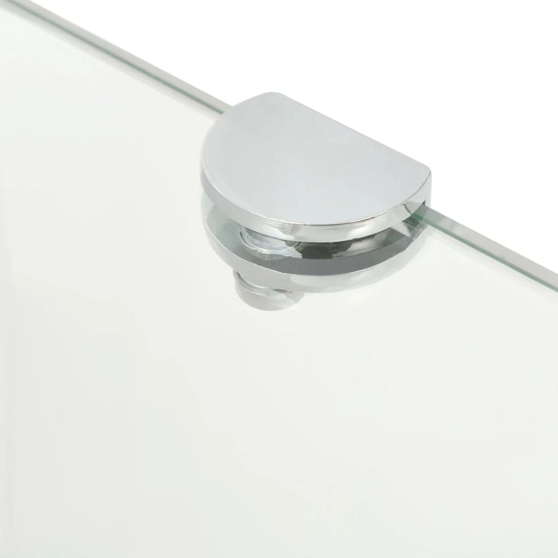 Corner Shelf with Chrome Supports Glass Clear 35x35 cm Payday Deals