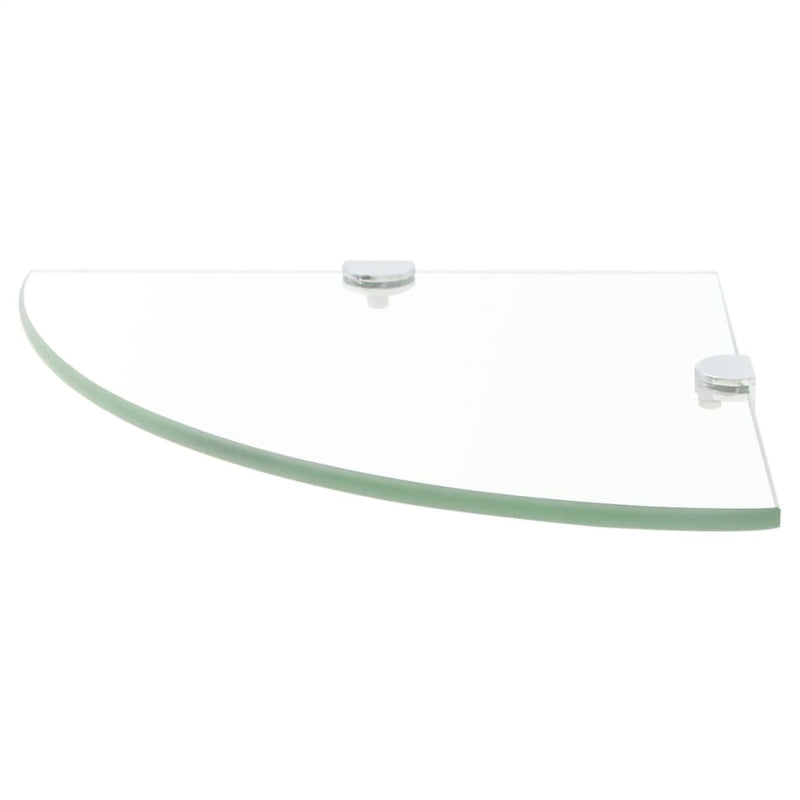 Corner Shelves 2 pcs with Chrome Supports Glass Clear 25x25 cm Payday Deals
