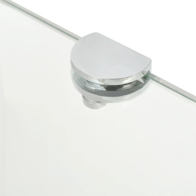 Corner Shelves 2 pcs with Chrome Supports Glass Clear 25x25 cm Payday Deals