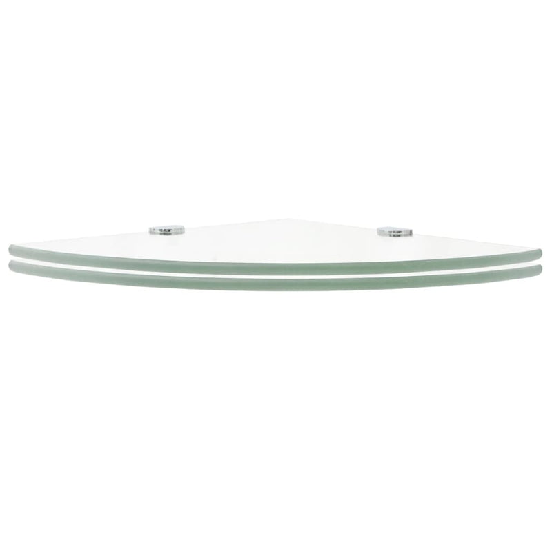 Corner Shelves 2 pcs with Chrome Supports Glass Clear 35x35 cm Payday Deals