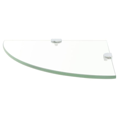 Corner Shelves 2 pcs with Chrome Supports Glass Clear 35x35 cm Payday Deals