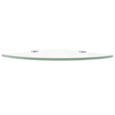 Corner Shelves 2 pcs with Chrome Supports Glass Clear 35x35 cm Payday Deals