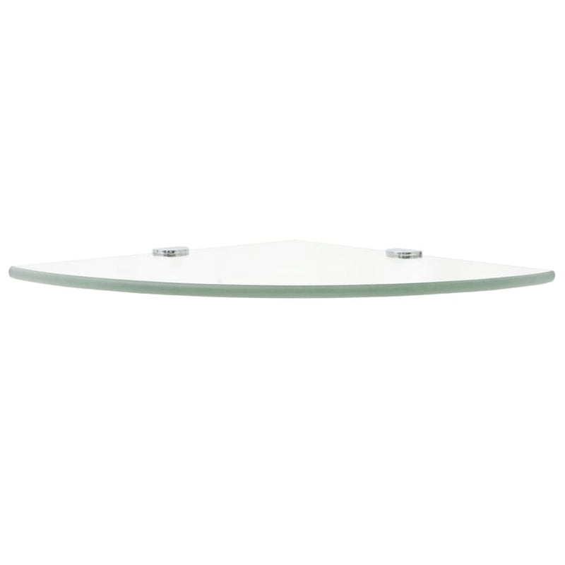 Corner Shelves 2 pcs with Chrome Supports Glass Clear 35x35 cm Payday Deals