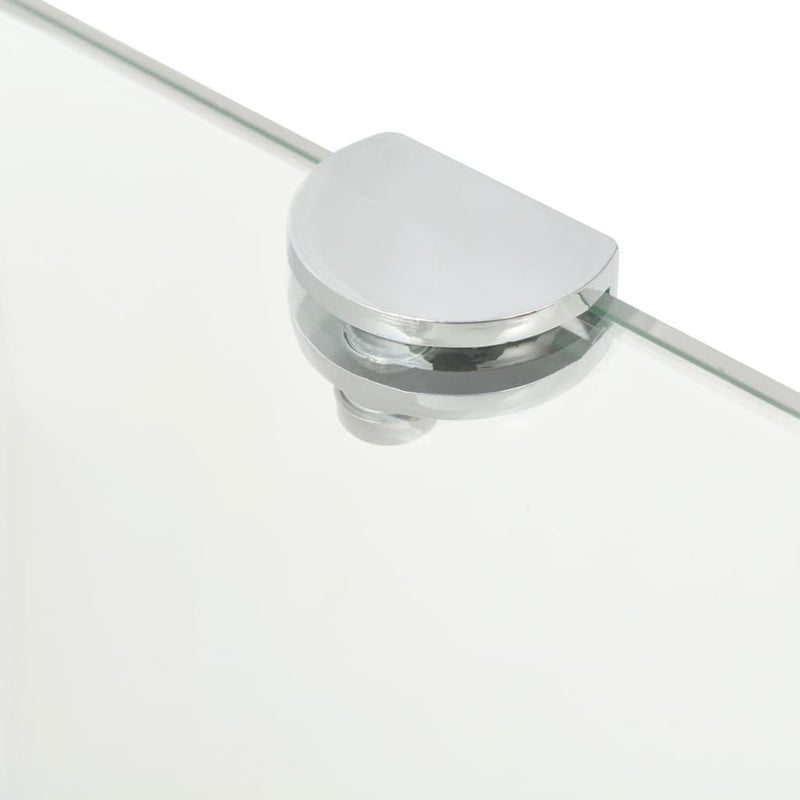 Corner Shelves 2 pcs with Chrome Supports Glass Clear 35x35 cm Payday Deals