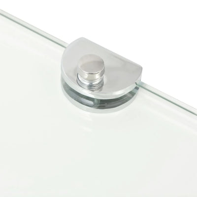 Corner Shelves 2 pcs with Chrome Supports Glass Clear 45x45 cm Payday Deals