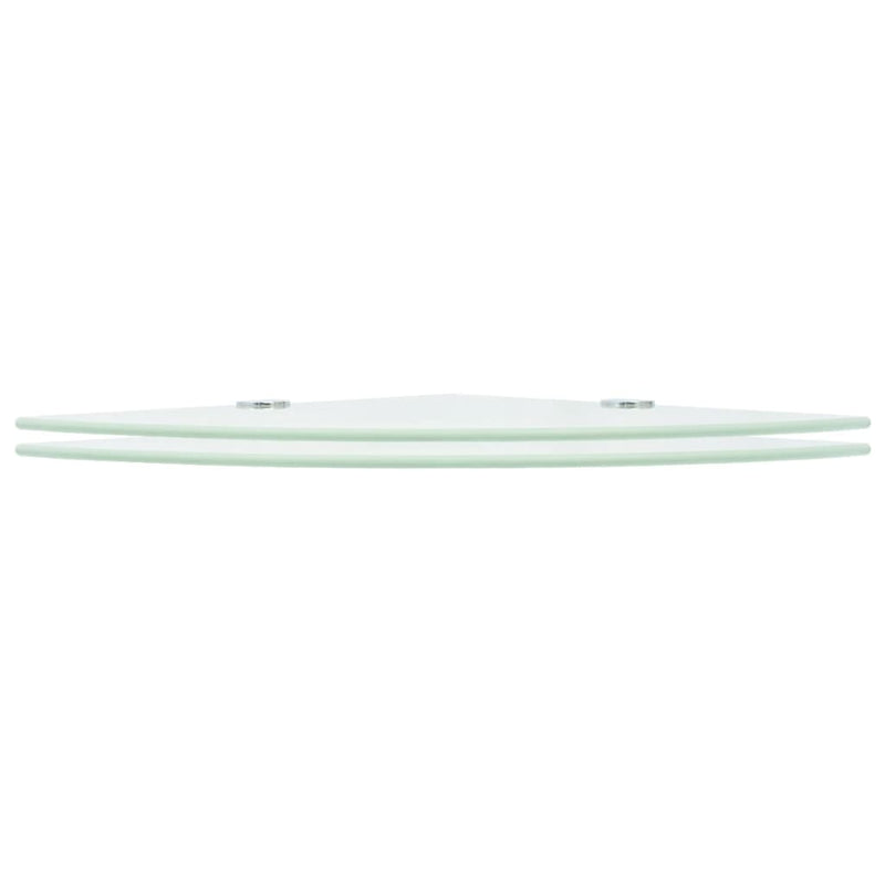 Corner Shelves 2 pcs with Chrome Supports Glass White 25x25 cm Payday Deals