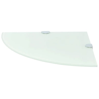 Corner Shelves 2 pcs with Chrome Supports Glass White 25x25 cm Payday Deals