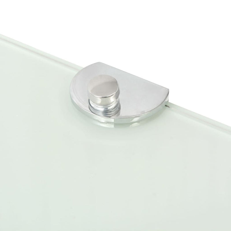 Corner Shelves 2 pcs with Chrome Supports Glass White 25x25 cm Payday Deals
