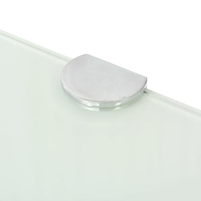 Corner Shelves 2 pcs with Chrome Supports Glass White 25x25 cm Payday Deals