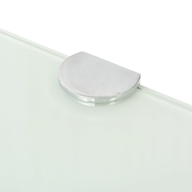 Corner Shelves 2 pcs with Chrome Supports Glass White 25x25 cm Payday Deals