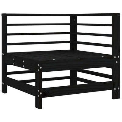 Corner Sofa with Cushions Black Solid Wood Pine Payday Deals