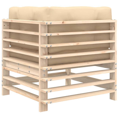Corner Sofa with Cushions Solid Wood Pine Payday Deals