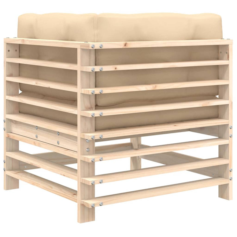 Corner Sofa with Cushions Solid Wood Pine Payday Deals