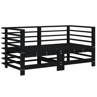 Corner Sofas with Cushions 2 pcs Black Solid Wood Pine Payday Deals