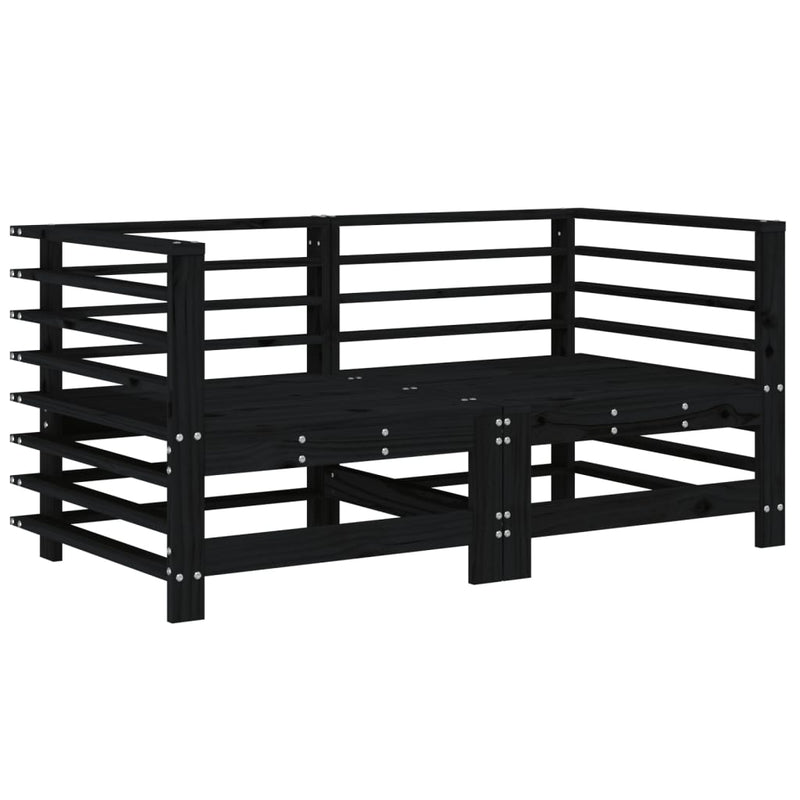Corner Sofas with Cushions 2 pcs Black Solid Wood Pine Payday Deals