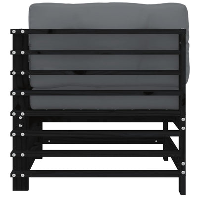 Corner Sofas with Cushions 2 pcs Black Solid Wood Pine Payday Deals