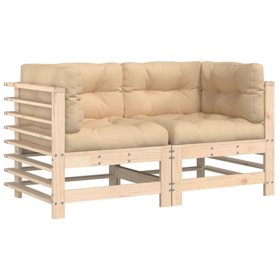Corner Sofas with Cushions 2 pcs Solid Wood Pine Payday Deals