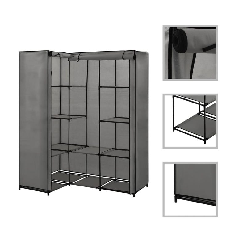 Corner Wardrobe Grey 130x87x169 cm Payday Deals