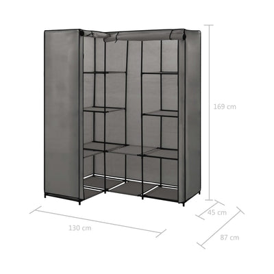 Corner Wardrobe Grey 130x87x169 cm Payday Deals