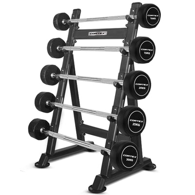 CORTEX 100kg ALPHA Series Fixed Barbell Set with Stand Payday Deals