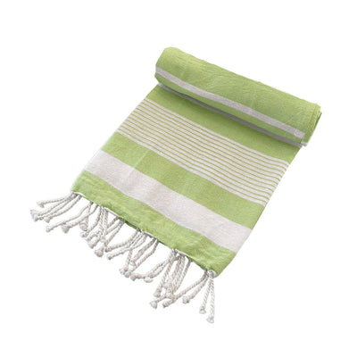 Cotton Rich Large Turkish Beach Towel with Tassels 80cm x 155cm Green Payday Deals