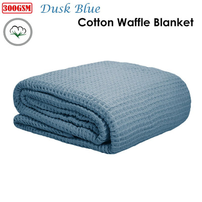 Cotton Waffle Blanket Dusk Blue Queen Payday Deals