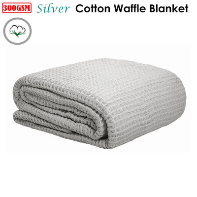 Cotton Waffle Blanket Silver Queen Payday Deals